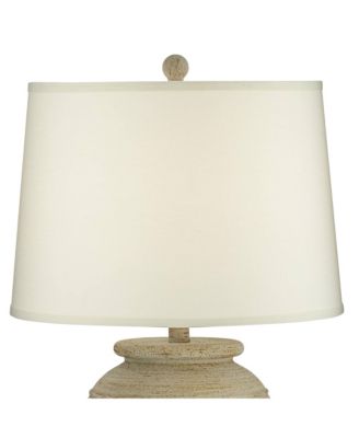 Austin Rustic Table Lamp 28" Tall Sand Toned Cream Linen Drum Shade for Bedroom Living Room Bedside Nightstand Office Kids Family Home