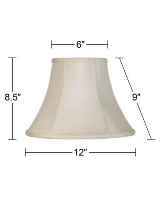 Imperial Shade Creme Small Bell Lamp Shade 6" Top x 12" Bottom x 9" Slant x 8.5" High (Spider) Replacement with Harp and Finial