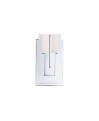 Midtown Modern Wall Light Sconce Chrome Hardwire 4 1/2" Fixture Rectangular White Glass for Bedroom Bathroom Vanity Reading House