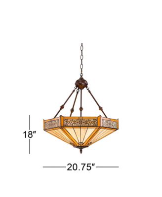 Stratford Bronze Pendant Chandelier 20 3/4" Wide Farmhouse Rustic Art Glass 3-Light Fixture for Dining Room House Kitchen Island