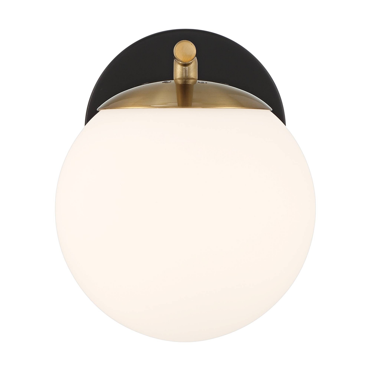 Possini Euro Design Kamara Mid Century Modern Wall Light Sconce SoftBlack Hardwired Fixture Frosted White Globe Glass Shade for Bedroom Bathr