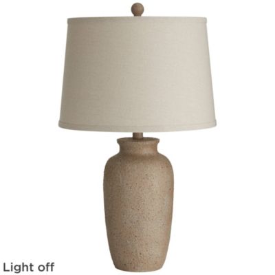 25 1/2" High Farmhouse Rustic Coastal Table Lamps Set of 2 Beige Oatmeal Shade Living Room Bedroom Bedside Nightstand
