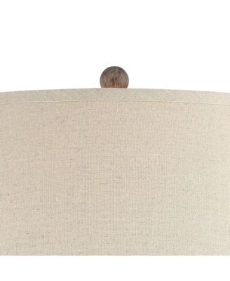 Glenn Rustic Country Cottage Table Lamps 27" Tall Set of 2 Brushed Gray Terra Cotta Beige Fabric Shade for Bedroom Living Room Nightstand