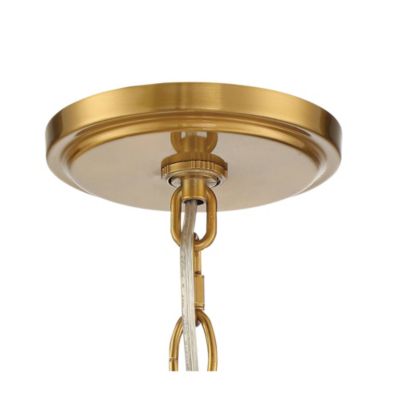 Prava Warm Brass Pendant Chandelier 21 1/2" Wide Modern Crystal 4-Light Fixture for Dining Room House Foyer Kitchen Island Bedroom