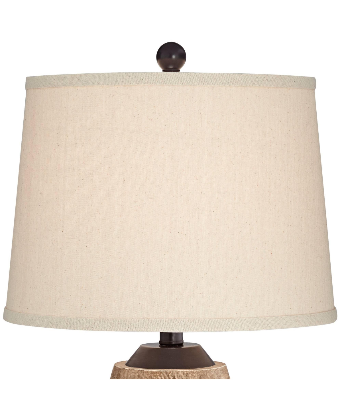 John Timberland Parker Rustic Farmhouse Table Lamps Tall Set of 2 with Usb Port Hammered Oil Rubbed Bronze Wood Accents Oatmeal Tapered Drum Sha