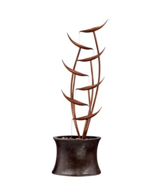 Ashton Tiered Copper Leaves 41" High Large Modern Indoor Outdoor Decor Resin Floor Fountain Outside Garden Patio