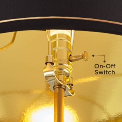 Twist Modern Table Lamp 31" Tall Sculptural Brass Gold Metal Marble Black Drum Shade with Gold Liner Decor Bedroom Living Room Nightstand Bedside Night Stand Office Kids Room - Possini Euro Design