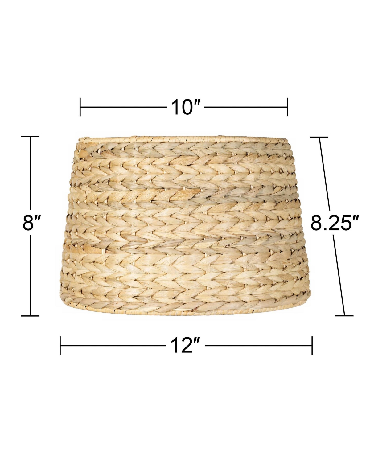 Springcrest Woven Seagrass Small Drum Lamp Shade Top x Bottom x Slant x High (Spider) Replacement with Harp and Finial