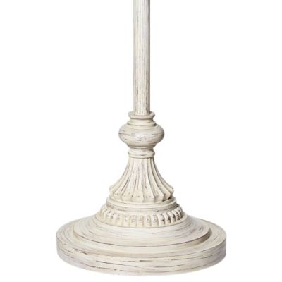 Traditional Vintage like Shabby Chic Floor Lamp Standing Base 60" Tall Antique White Washed Decor for Living Room Reading House Bedroom Family Home Office - 360 Lighting