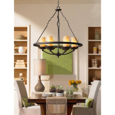 Chalane Rustic Table Lamp 31 1/4" Tall Antique Bronze Hammered Gourd Natural Linen Cylinder Shade for Bedroom Living Room Bedside Office