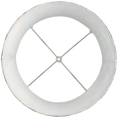 Peacock Print Medium Drum Lamp Shade 14" Top x 16" Bottom x 11" Slant (Spider) Replacement with Harp and Finial