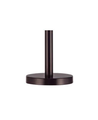 Rustic Farmhouse Table Lamp 33" Tall Dark Bronze Metal Off White Burlap Fabric Drum Shade for Bedroom Living Room House Bedside