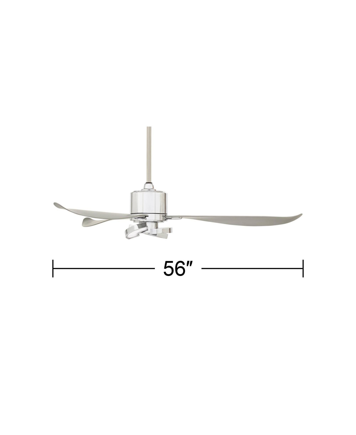 Possini Euro Design Vengeance Modern Indoor Ceiling Fan 3 Blade Led Light Remote Control Chrome FinishBlades Bedroom Living Room Kitchen D