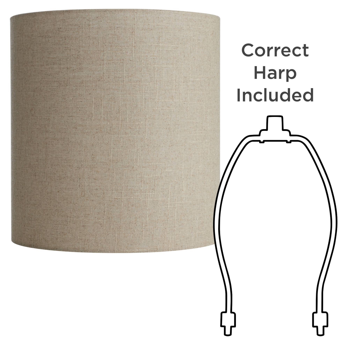 Springcrest Top x Bottom x High x Lamp Shade Replacement Medium Tall Oatmeal Beige Drum Round Rustic Farmhouse Western Linen Fabric Spider