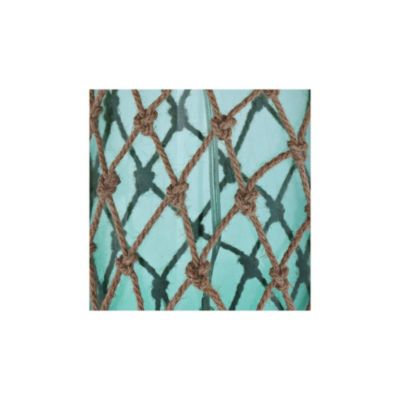 Crosby Coastal Accent Table Lamp 22 1/2" High Coastal Blue Green Glass Rope Off White Drum Shade for Bedroom Living Room Bedside Office