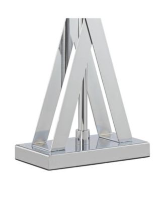 Proxima Modern Table Lamp 28" Tall Chrome Crisscrossing Metal Sheer Outer White Inner Rectangular Shade for Bedroom House Home