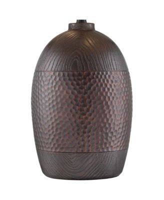 Byron Rustic Table Lamp 27 1/2" Tall Hammered Textured Bronze White Drum Shade for Bedroom Living Room Bedside Nightstand Office