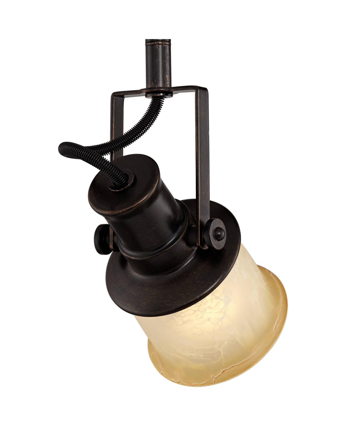 Pro Track 4-Head Ceiling or Wall Track Light Fixture Kit Spot-Light Directional MonorailBronze Finish Amber Glass Traditional Kitchen Bathroom