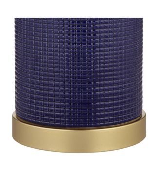 Gilson 24 1/2" High Modern Coastal Table Lamps Set of 2 Gold Textured Blue Finish Ceramic Living Room Bedroom Bedside