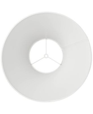 Set of 2 Antique White Linen Medium Empire Lamp Shades 6.5" Top x 15" Bottom x 10.75" High (Spider) Replacement with Harp and Finial