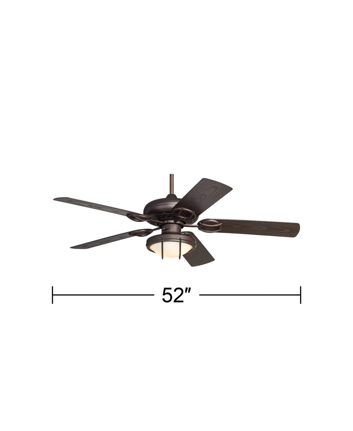 Orb Modern Industrial Indoor Outdoor Ceiling Fan with Led Light Oil Rubbed BronzeFrosted Glass Bowl Cage Wet Rated for Patio Exterior House