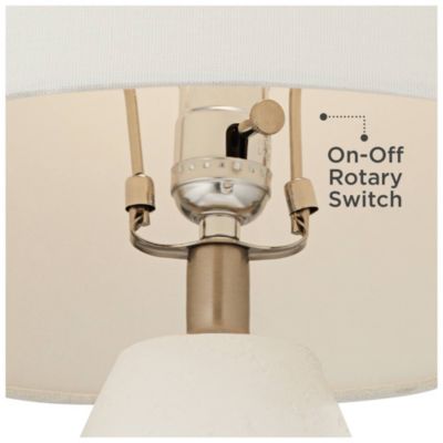 Velas 26" High Gourd Modern Coastal Table Lamps Set of 2 White Finish Living Room Bedroom Bedside Nightstand House