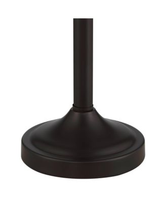 Carter Traditional 3 Piece Floor Table Lamp Set Bronze Metal Oatmeal Drum Shade for Bedroom Living Room Bedside Nightstand Office House