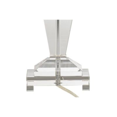 Trophy Traditional Art Deco Table Lamp 30 1/2" Tall Clear Crystal Glass Off White Shade for Bedroom Living Room Bedside Office