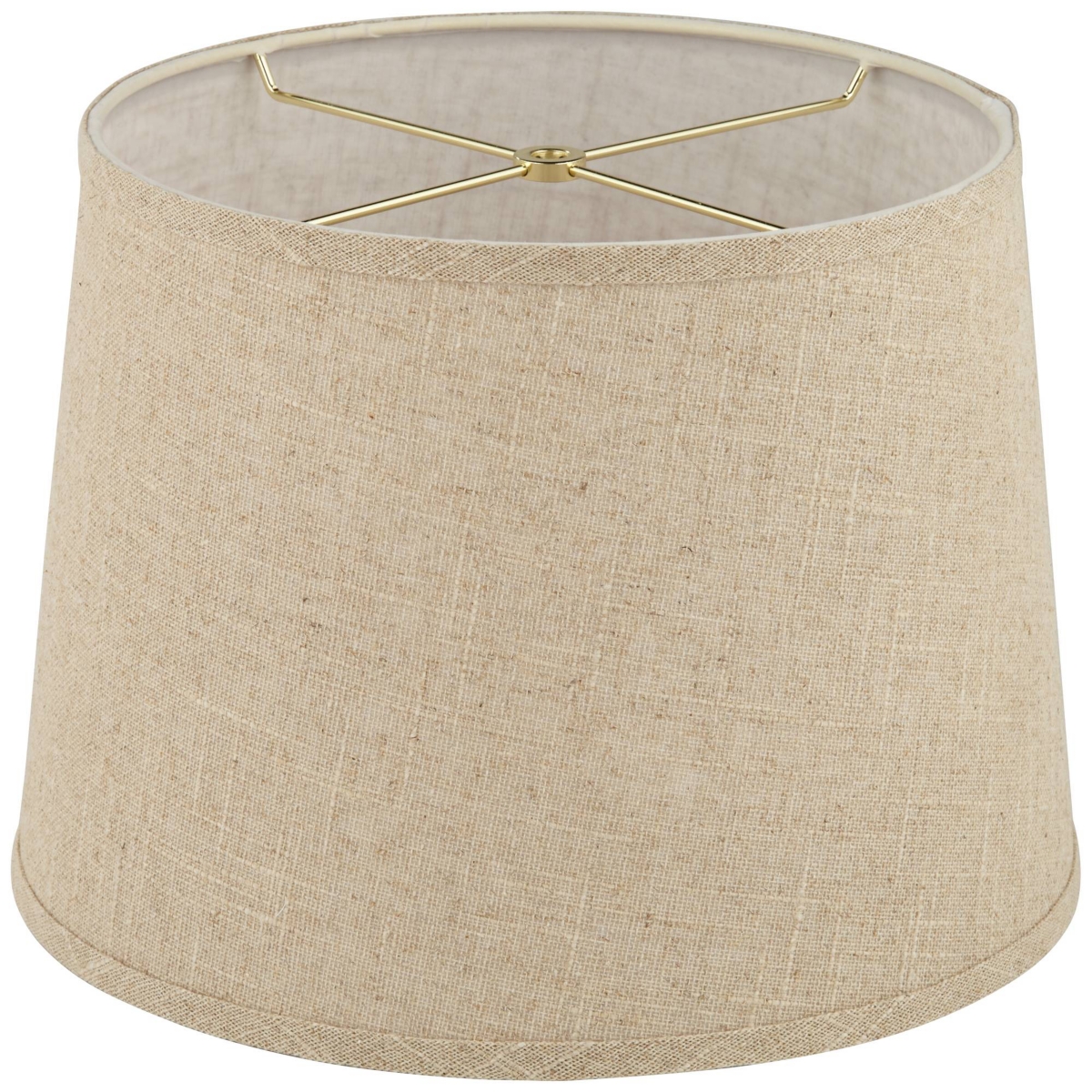 Set of 2 Hardback Drum Lamp Shades Burlap Linen Medium 11