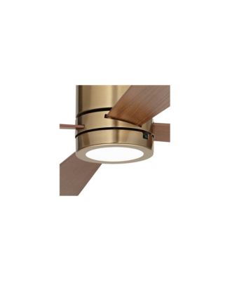 52" Revue Modern Indoor Hugger Ceiling Fan with LED Light Remote Control Bronze Soft Brass Walnut Opal Glass for Living Room Kitchen House
