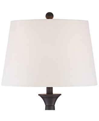 Dolbey Rustic Farmhouse Table Lamps 28" Tall Set of 2 Bronze Off White Drum Shade for Bedroom Living Room Bedside Nightstand Office House