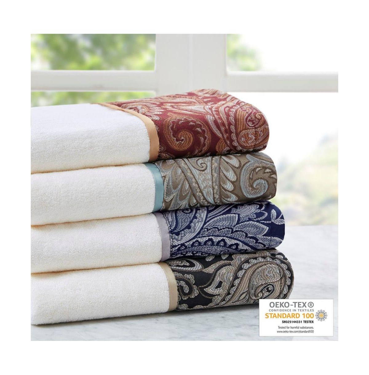 Home Outfitters 100% Cotton 6 Piece Jacquard , Absorbent, Bathroom Spa Towel, Traditional