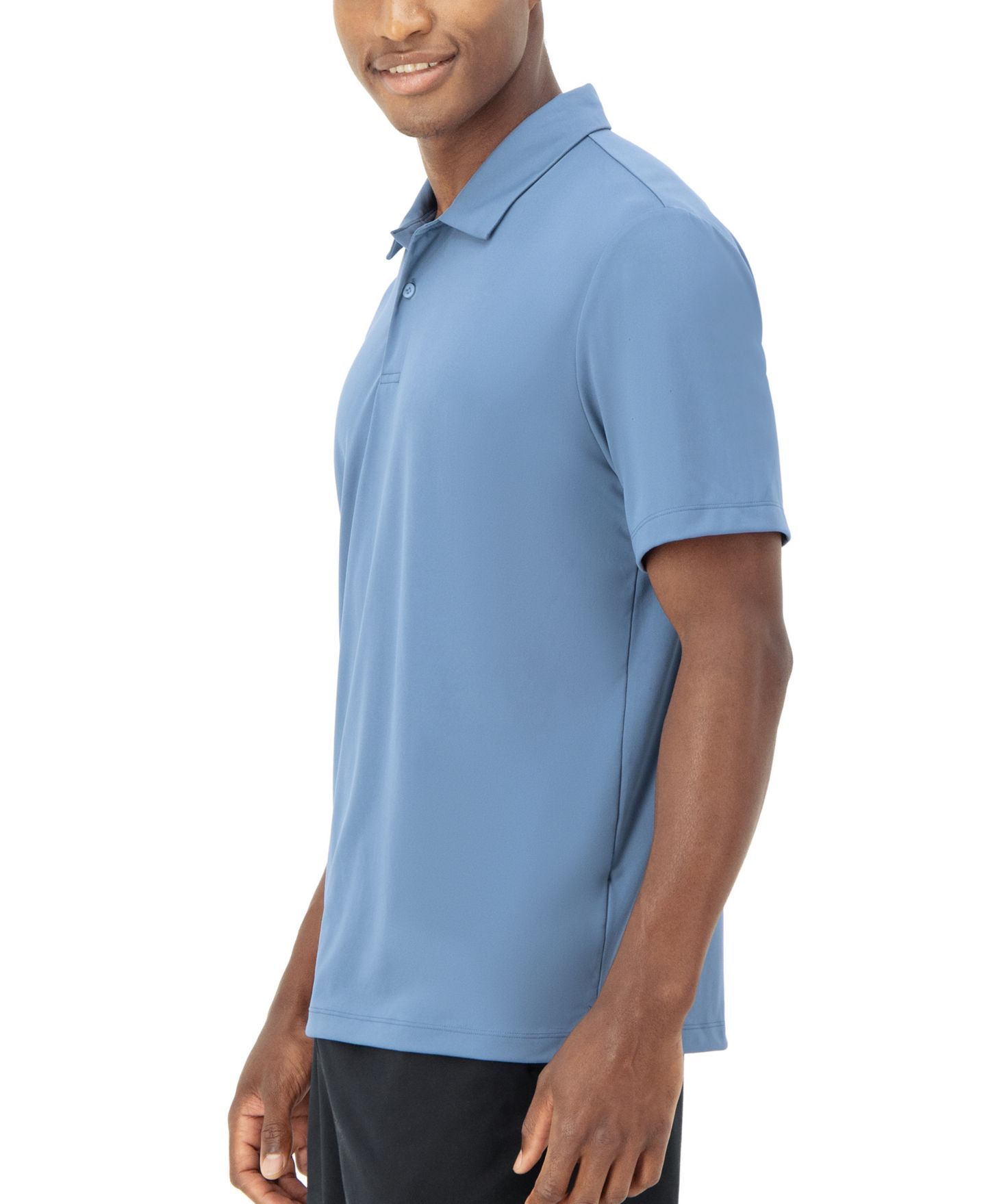 Мужское поло Hanes Moves Performance Short Sleeve Polo, цвет: Чёрный — фото 6