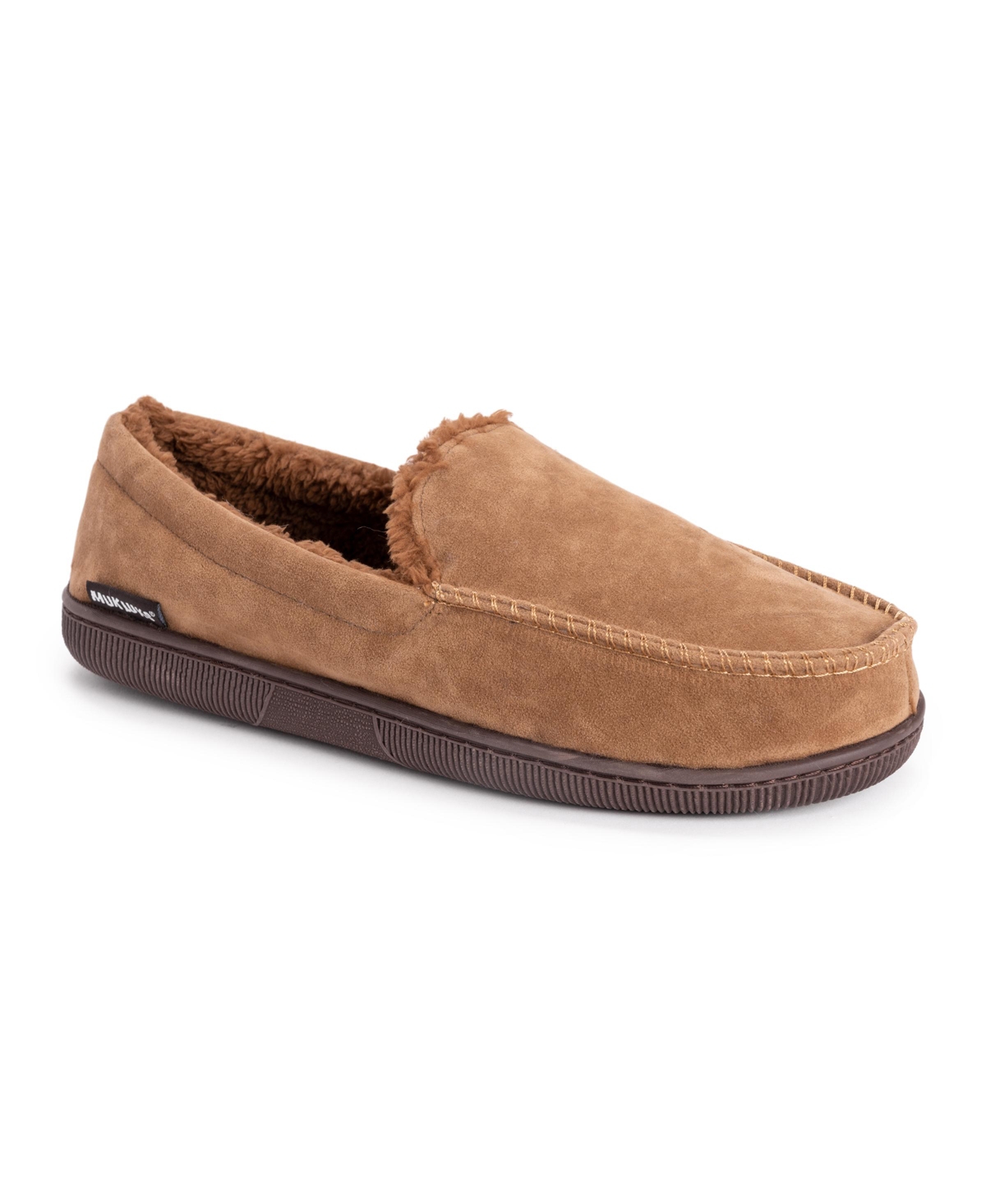 Men's Faux Suede Moccasin Slippers - Camel