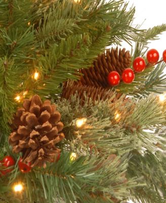 6 ft. Pre-Lit Feel Real Artificial Colonial Fir Half Tree with 200 Clear Lights