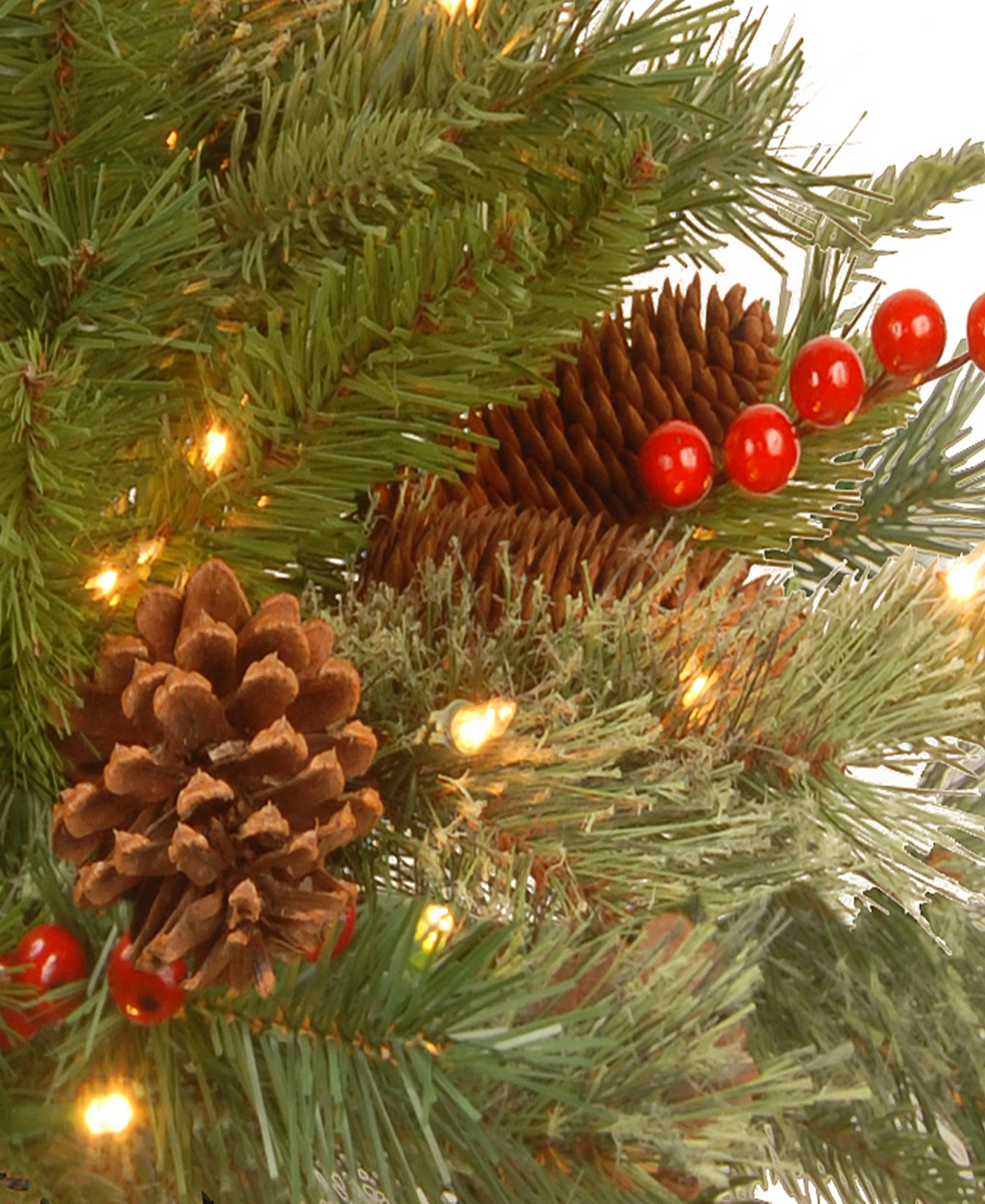 National Tree Company 6 Ft. Pre-lit Feel Real Artificial Colonial Fir Half Tree With 200 Clear Lights In Green