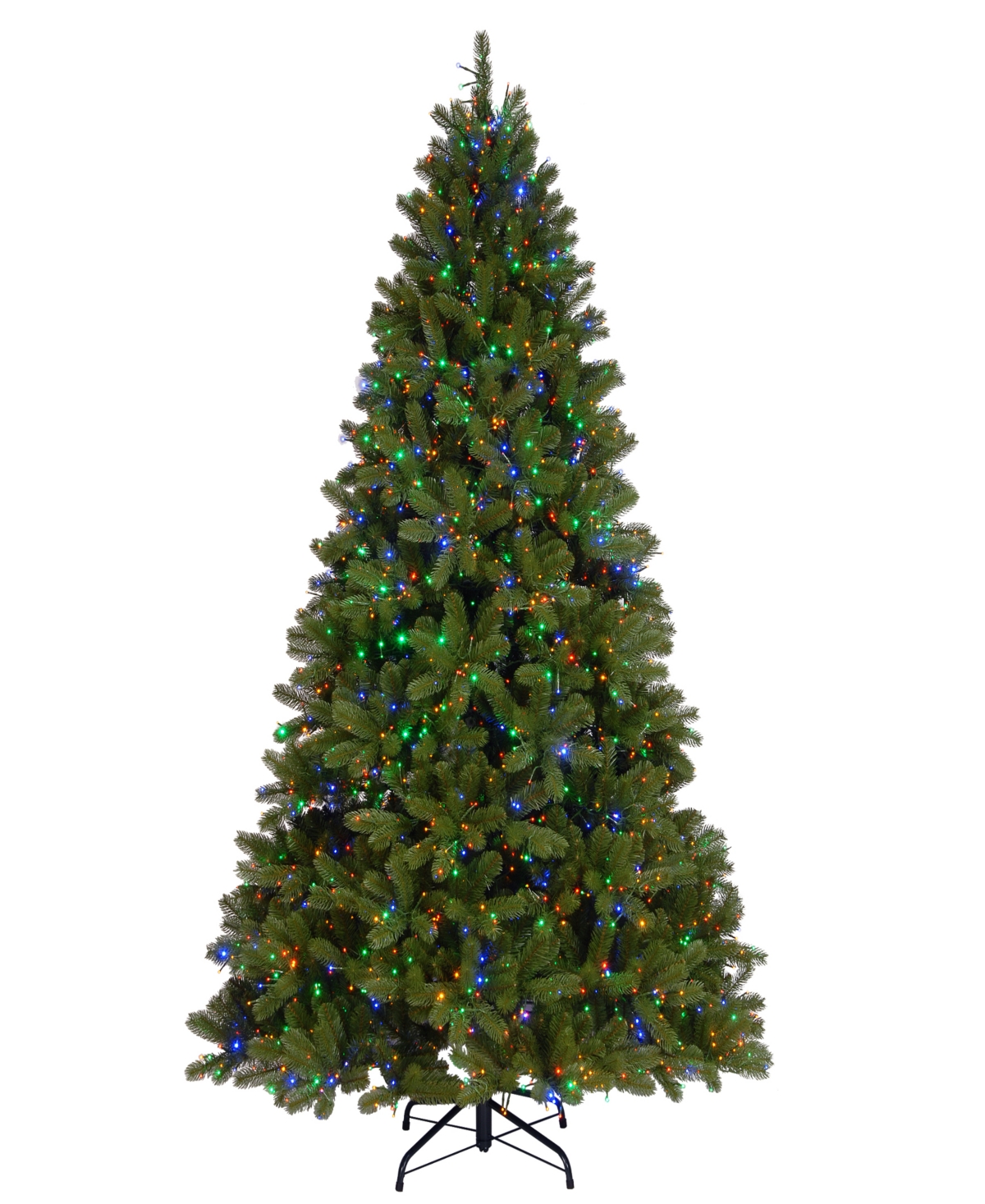 National Tree Company 7.5 ft. Pre-Lit Feel Real Artificial Full Downswept Douglas Fir Christmas Tree with 3000 Dual Color Led Cosmic Lights with Power