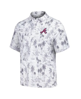Men's Gray Atlanta Braves Sport Cabana Shores IslandZone Tri-Blend Polo
