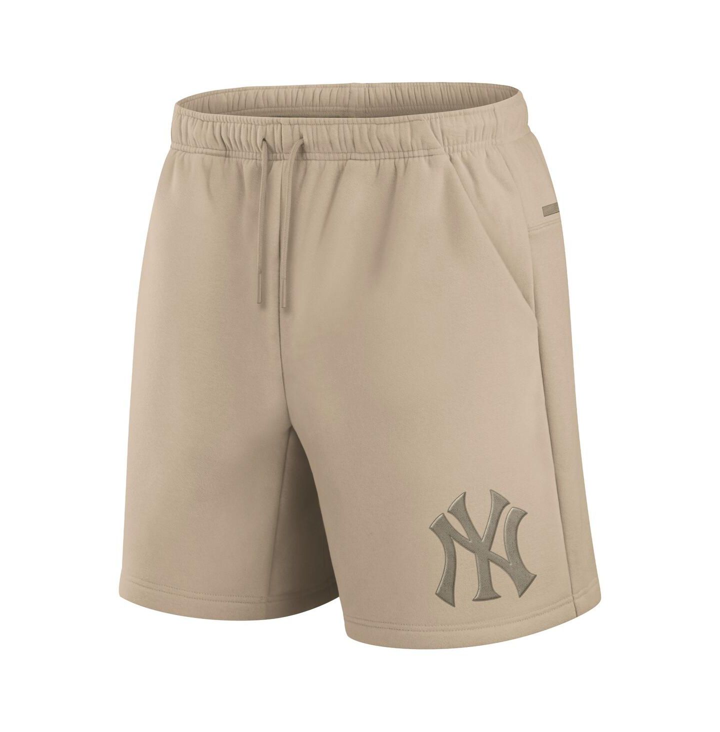 Шорты Fanatics Signature Khaki New York Yankees Elements Super Soft Fleece — фото 2