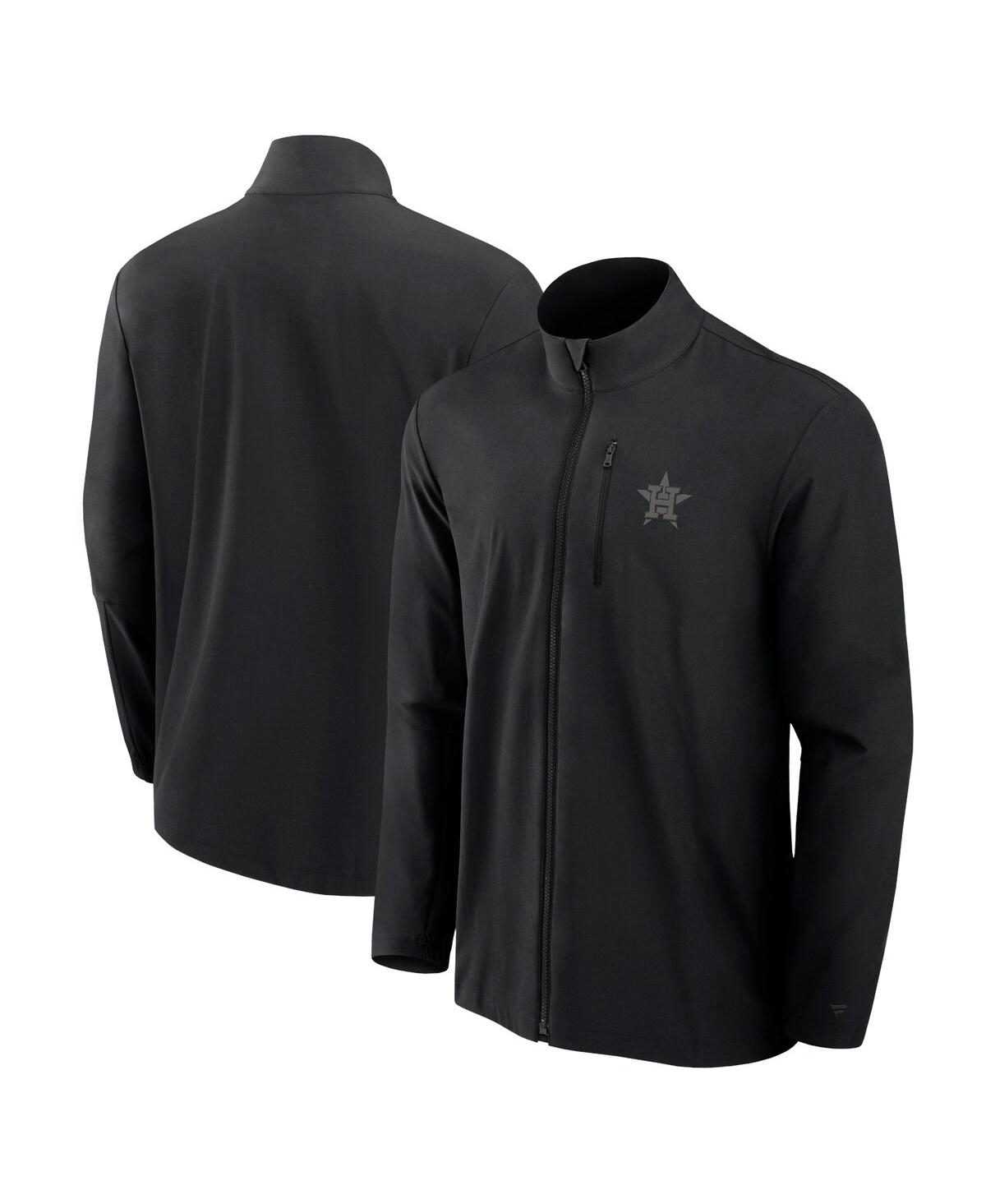 Men's Black Houston Astros Front Office Woven Full-Zip Jacket - Black