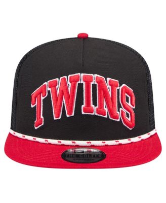 Men's Black Minnesota Twins Throwback Meshback Golfer Hat