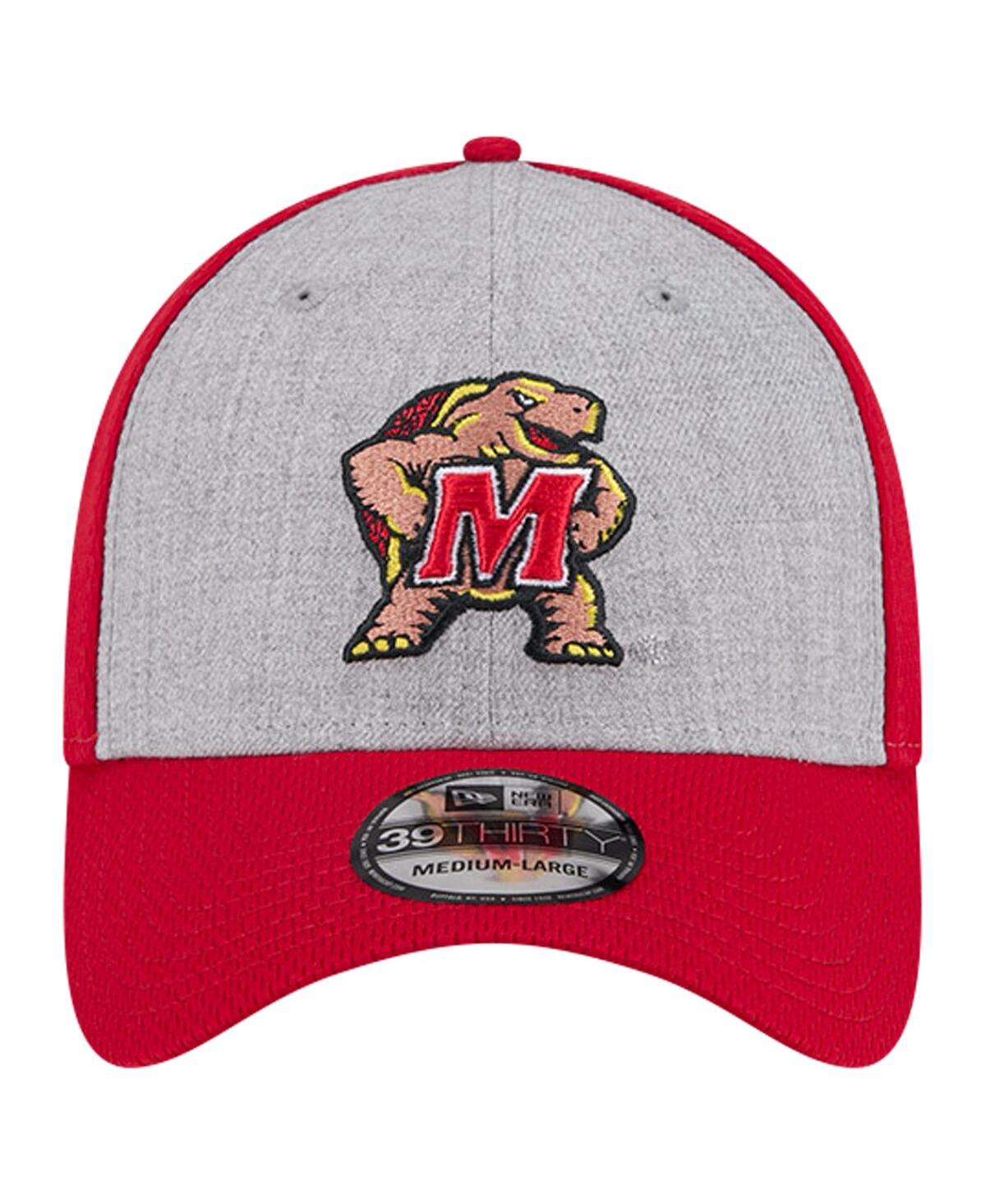 Shop New Era Men's Heather Gray/red Maryland Terrapins Two-tone 39thirty Flex Hat In Heather Gray,red