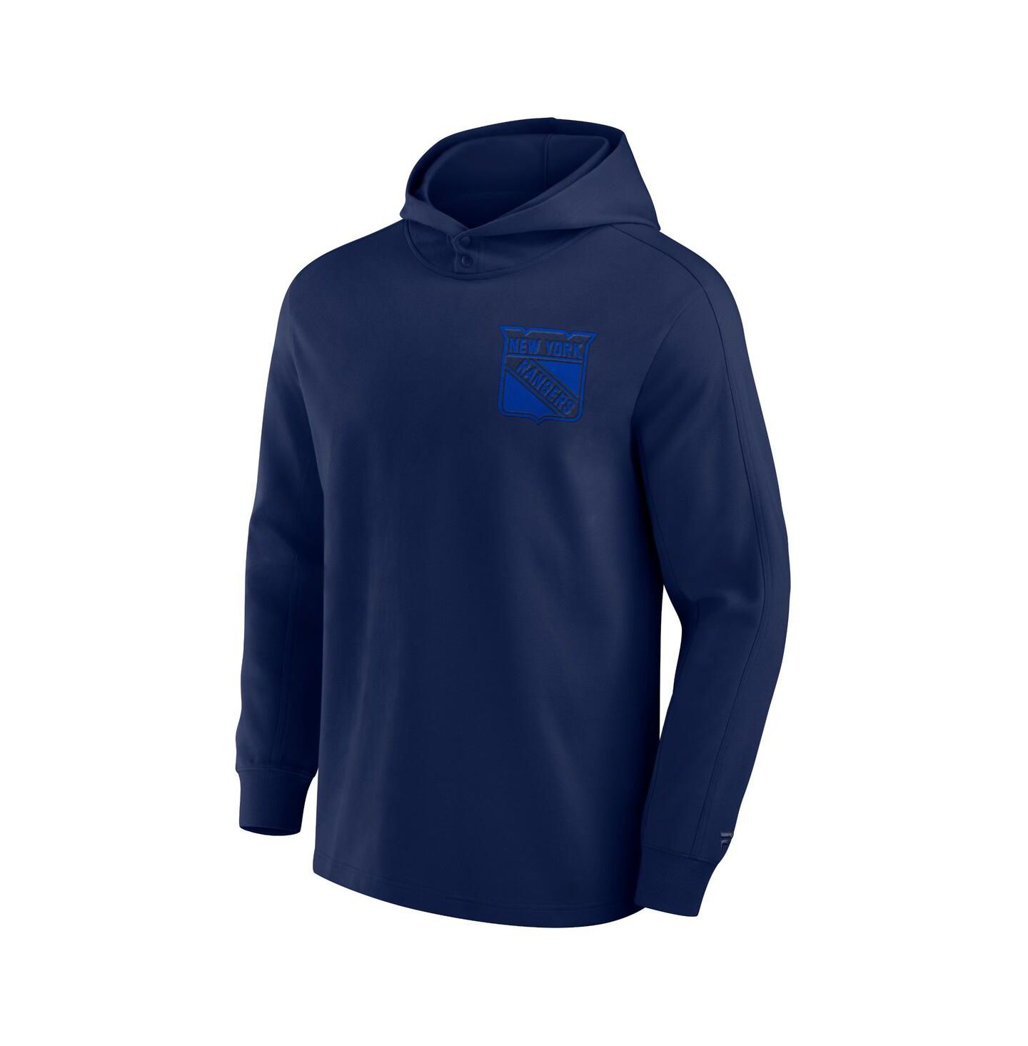 Мужское худи Fanatics Signature Navy New York Rangers Elements Lightweight Tri-Blend Fleece — фото 3
