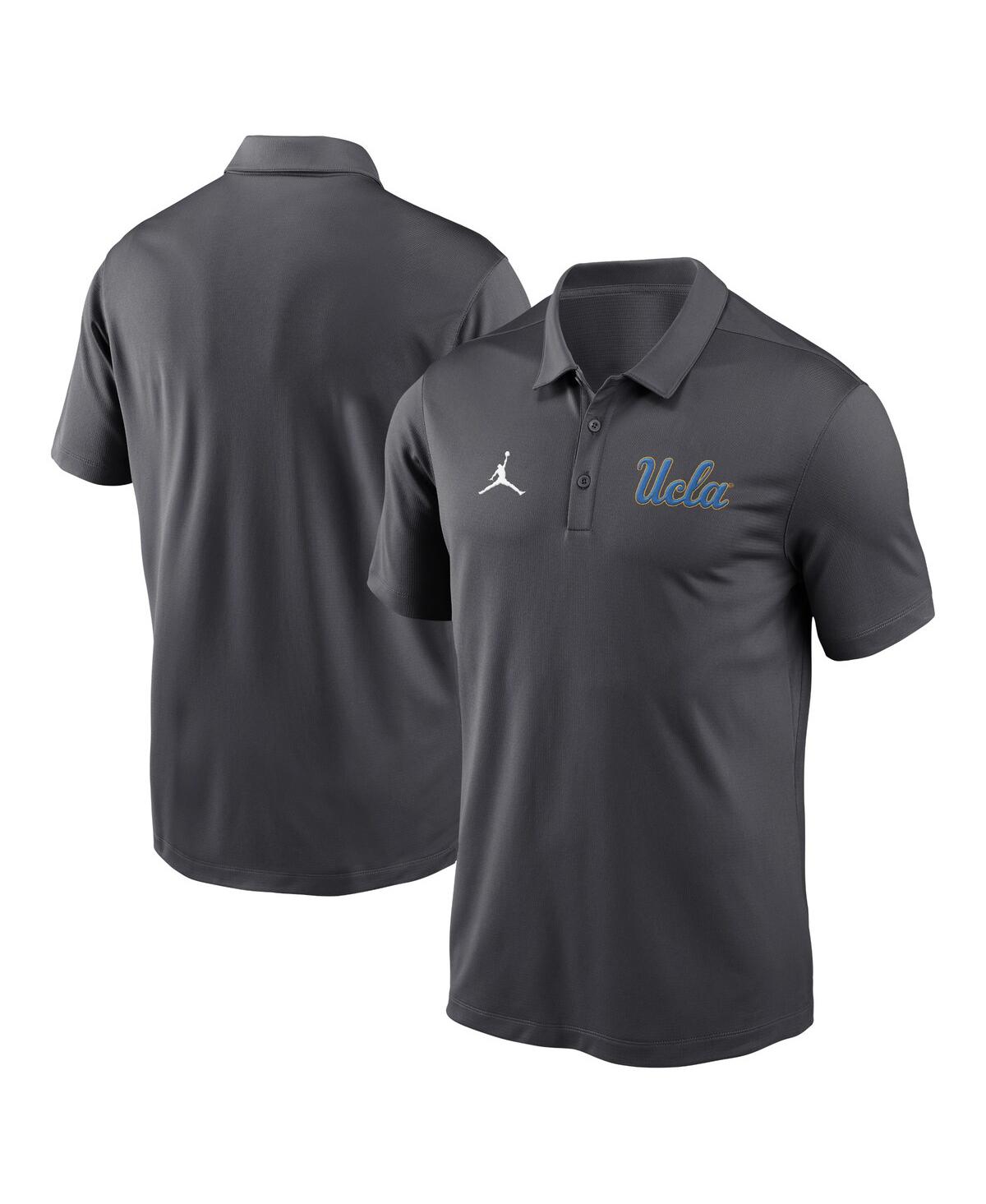 Jordan Men's Anthracite Ucla Bruins Primetime Evergreen Franchise Performance Polo Shirt In Black