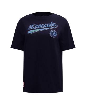 Women's Navy Minnesota Timberwolves Script Boyfriend T-Shirt