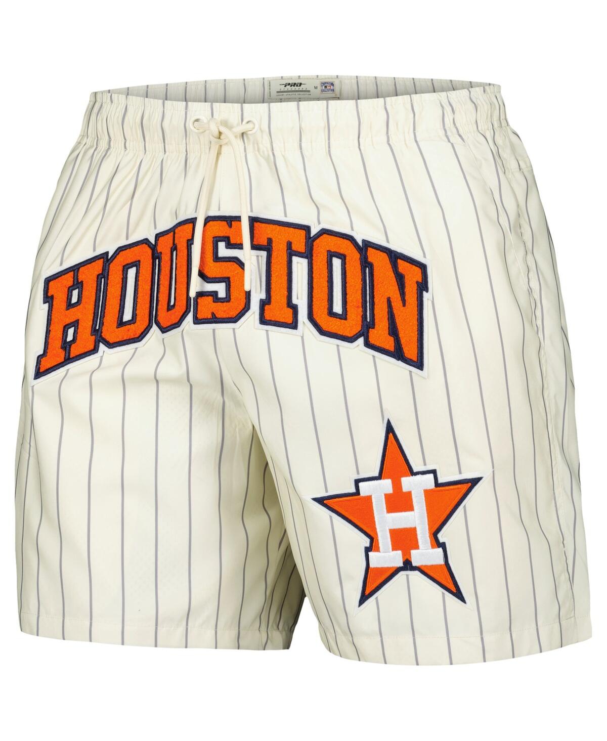 Pro Standard Men'sHouston Astros Pinstripe Retro Classic Woven Shorts - Cream