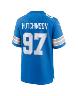 Men's Aidan Hutchinson Blue Detroit Lions Game Jersey
