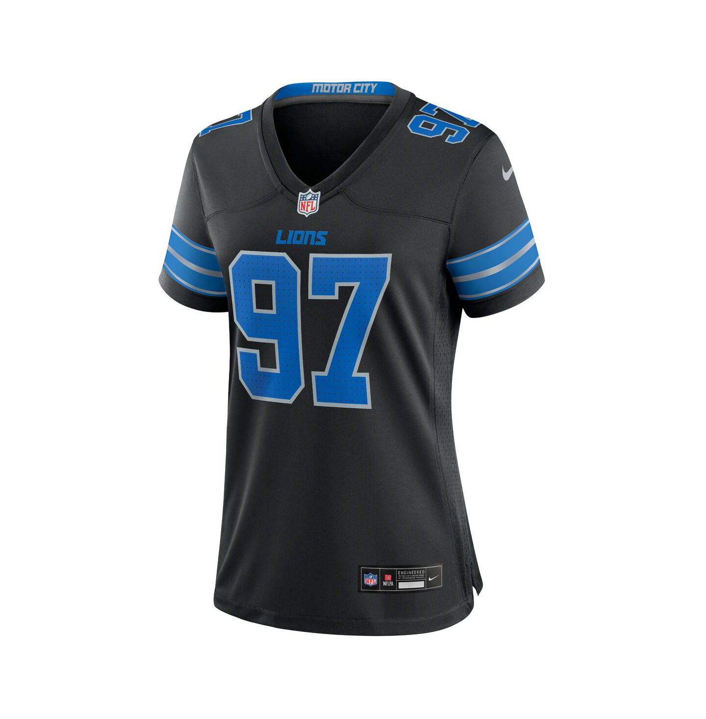 Женский топ Nike Aidan Hutchinson Detroit Lions Alternate Game Jersey, цвет: Чёрный — фото 2