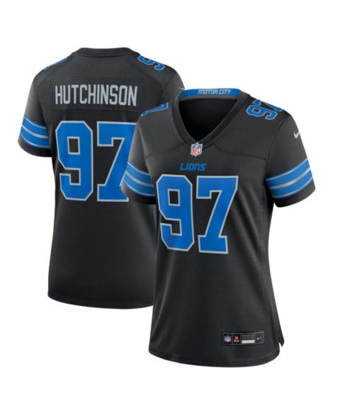 Женский топ Nike Aidan Hutchinson Detroit Lions Alternate Game Jersey, цвет: Чёрный