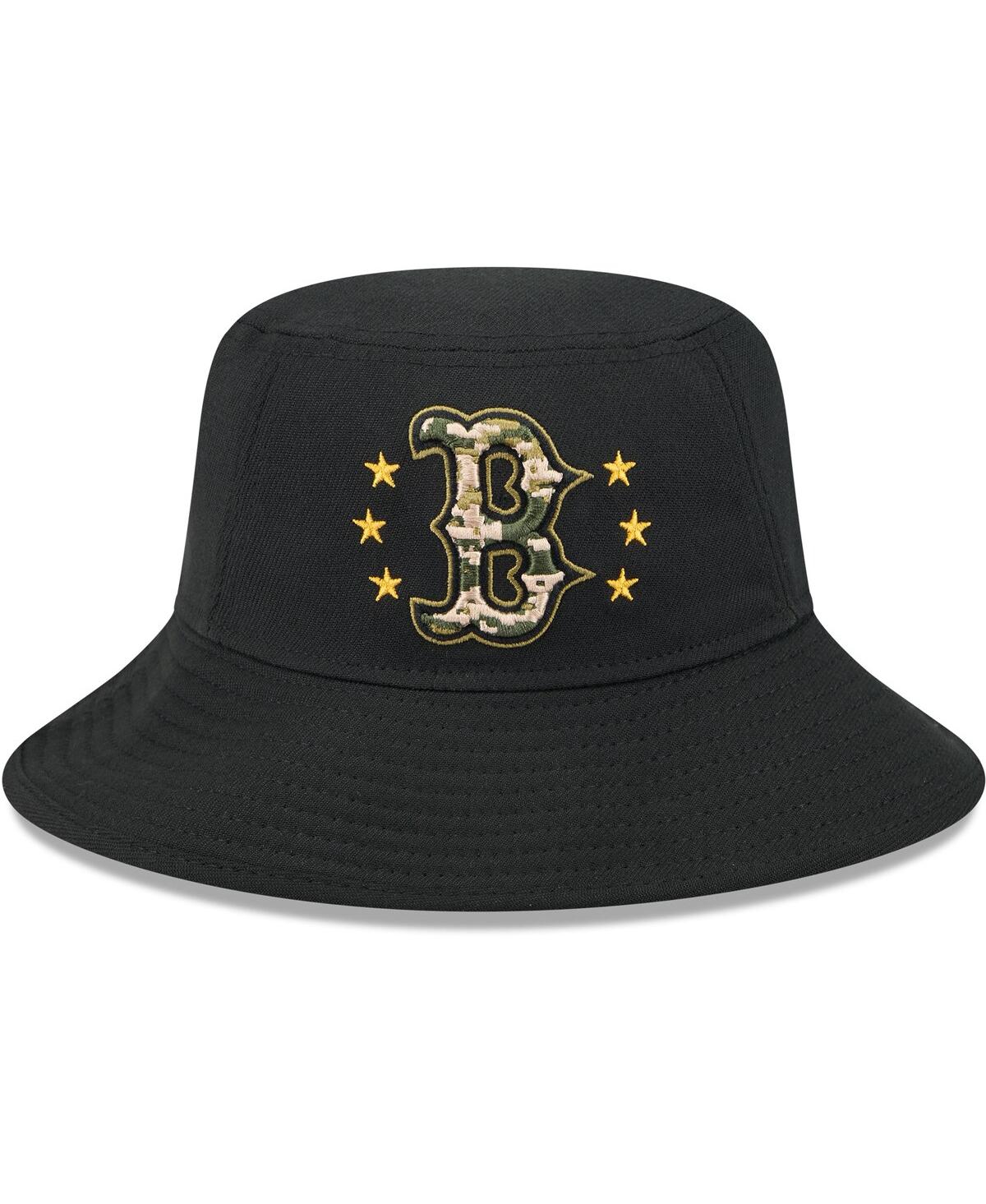 New Era Men's Black Boston Red Sox 2024-armed Forces Day Bucket Hat In Black